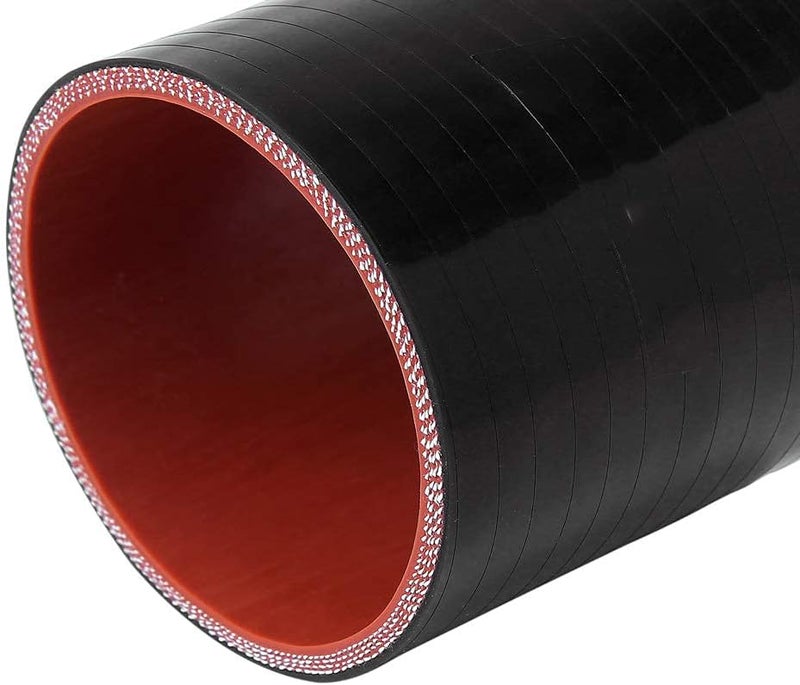 KDP 1.5" Straight Silicone Hose Coupler with 2 SS304 Worm Clamps, High Temp 4-Ply Reinforced 5MM Wall 3.0" Length (Qty 1) For Pipes Connecting Black - Image 5
